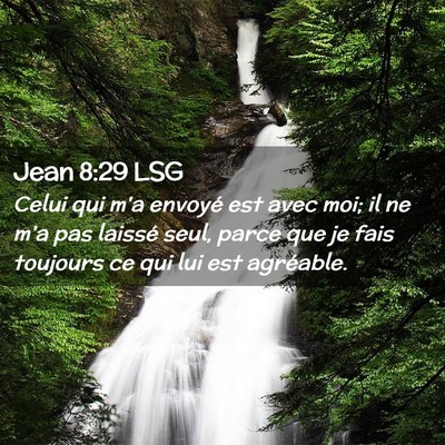 Picture 02 - Jean 8:29 LSG - Celui qui m'a envoyé est avec moi; il ne m'a pas - Bible Verse Picture
