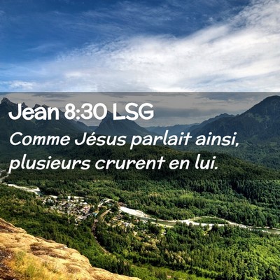 Picture 02 - Jean 8:30 LSG - Comme Jésus parlait ainsi, plusieurs crurent en - Bible Verse Picture