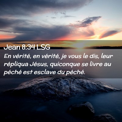 Picture 02 - Jean 8:34 LSG - En vérité, en vérité, je vous le dis, leur - Bible Verse Picture