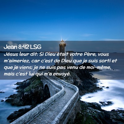 Picture 02 - Jean 8:42 LSG - Jésus leur dit: Si Dieu était votre Père, vous - Bible Verse Picture