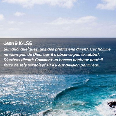 Picture 02 - Jean 9:16 LSG - Sur quoi quelques-uns des pharisiens dirent: Cet - Bible Verse Picture