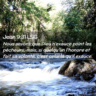 Picture 02 - Jean 9:31 LSG - Nous savons que Dieu n'exauce point les - Bible Verse Picture