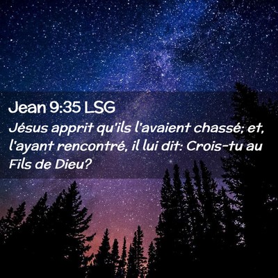 Picture 02 - Jean 9:35 LSG - Jésus apprit qu'ils l'avaient chassé; et, - Bible Verse Picture