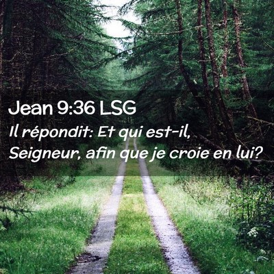 Picture 02 - Jean 9:36 LSG - Il répondit: Et qui est-il, Seigneur, afin que - Bible Verse Picture