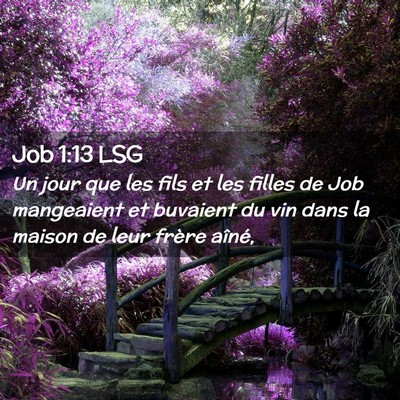 Picture 02 - Job 1:13 LSG - Un jour que les fils et les filles de Job - Bible Verse Picture