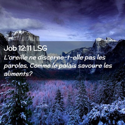 Picture 02 - Job 12:11 LSG - L'oreille ne discerne-t-elle pas les paroles, - Bible Verse Picture