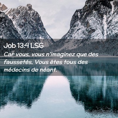 Picture 02 - Job 13:4 LSG - Car vous, vous n'imaginez que des faussetés, - Bible Verse Picture
