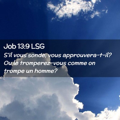 Picture 02 - Job 13:9 LSG - S'il vous sonde, vous approuvera-t-il? Ou le - Bible Verse Picture