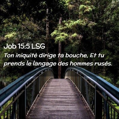 Picture 02 - Job 15:5 LSG - Ton iniquité dirige ta bouche, Et tu prends le - Bible Verse Picture