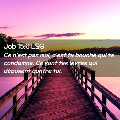 Picture 02 - Job 15:6 LSG - Ce n'est pas moi, c'est ta bouche qui te - Bible Verse Picture
