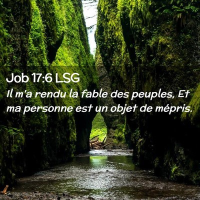 Picture 02 - Job 17:6 LSG - Il m'a rendu la fable des peuples, Et ma personne - Bible Verse Picture