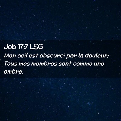 Picture 02 - Job 17:7 LSG - Mon oeil est obscurci par la douleur; Tous mes - Bible Verse Picture