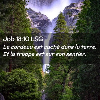 Picture 02 - Job 18:10 LSG - Le cordeau est caché dans la terre, Et la trappe - Bible Verse Picture