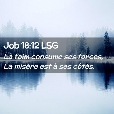 Picture 02 - Job 18:12 LSG - La faim consume ses forces, La misère est à ses - Bible Verse Picture