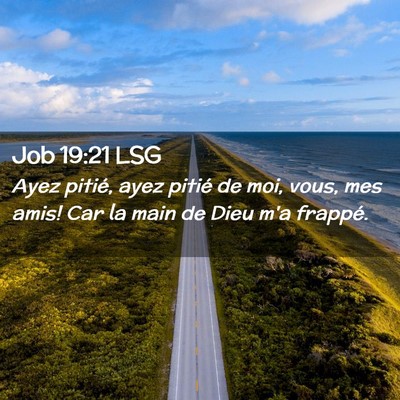 Picture 02 - Job 19:21 LSG - Ayez pitié, ayez pitié de moi, vous, mes amis! - Bible Verse Picture