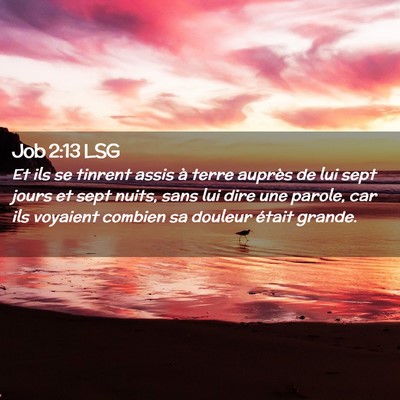 Picture 02 - Job 2:13 LSG - Et ils se tinrent assis à terre auprès de lui - Bible Verse Picture