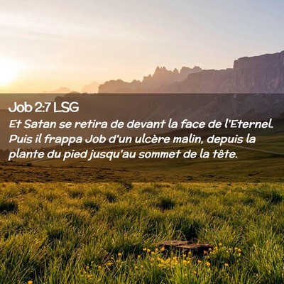 Picture 02 - Job 2:7 LSG - Et Satan se retira de devant la face de - Bible Verse Picture