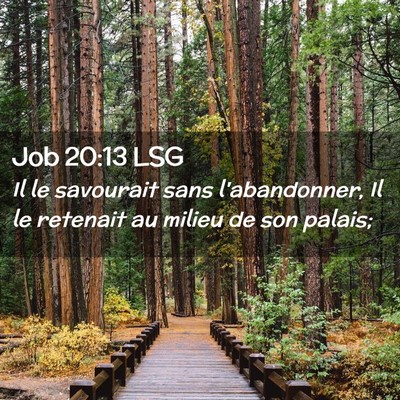 Picture 02 - Job 20:13 LSG - Il le savourait sans l'abandonner, Il le retenait - Bible Verse Picture