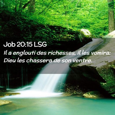 Picture 02 - Job 20:15 LSG - Il a englouti des richesses, il les vomira; Dieu - Bible Verse Picture