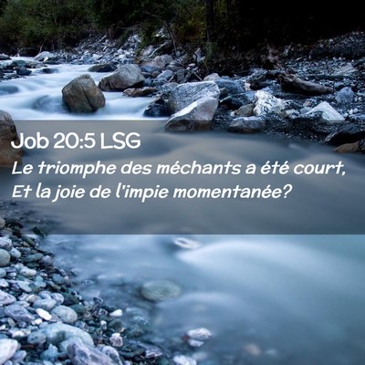 Picture 02 - Job 20:5 LSG - Le triomphe des méchants a été court, Et la - Bible Verse Picture