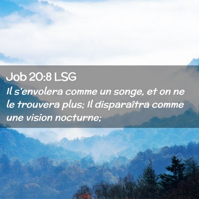 Picture 02 - Job 20:8 LSG - Il s'envolera comme un songe, et on ne le - Bible Verse Picture