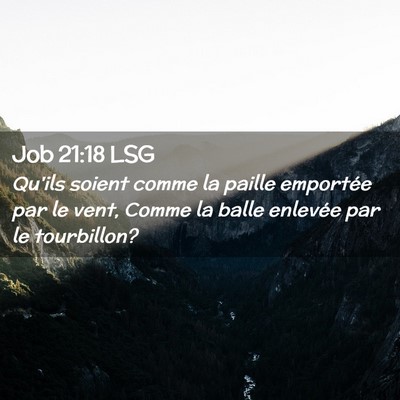 Picture 02 - Job 21:18 LSG - Qu'ils soient comme la paille emportée par le - Bible Verse Picture