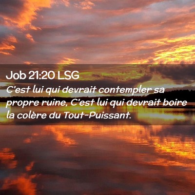 Picture 02 - Job 21:20 LSG - C'est lui qui devrait contempler sa propre ruine, - Bible Verse Picture
