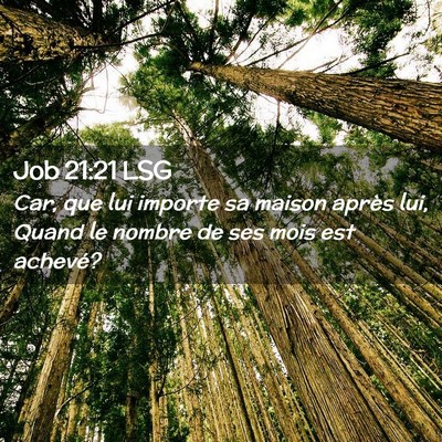 Picture 02 - Job 21:21 LSG - Car, que lui importe sa maison après lui, Quand - Bible Verse Picture