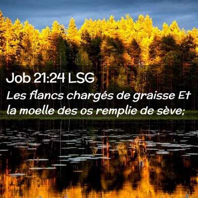 Picture 02 - Job 21:24 LSG - Les flancs chargés de graisse Et la moelle des - Bible Verse Picture
