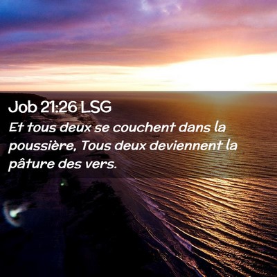 Picture 02 - Job 21:26 LSG - Et tous deux se couchent dans la poussière, Tous - Bible Verse Picture