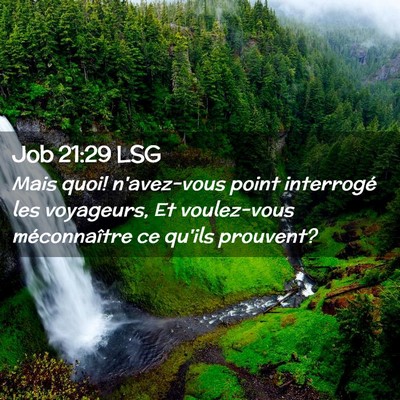 Picture 02 - Job 21:29 LSG - Mais quoi! n'avez-vous point interrogé les - Bible Verse Picture