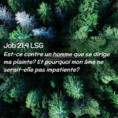 Picture 02 - Job 21:4 LSG - Est-ce contre un homme que se dirige ma plainte? - Bible Verse Picture