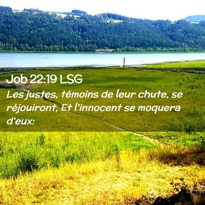 Picture 02 - Job 22:19 LSG - Les justes, témoins de leur chute, se - Bible Verse Picture
