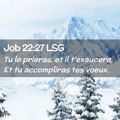Picture 02 - Job 22:27 LSG - Tu le prieras, et il t'exaucera, Et tu - Bible Verse Picture