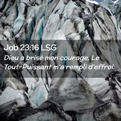 Picture 02 - Job 23:16 LSG - Dieu a brisé mon courage, Le Tout-Puissant m'a - Bible Verse Picture