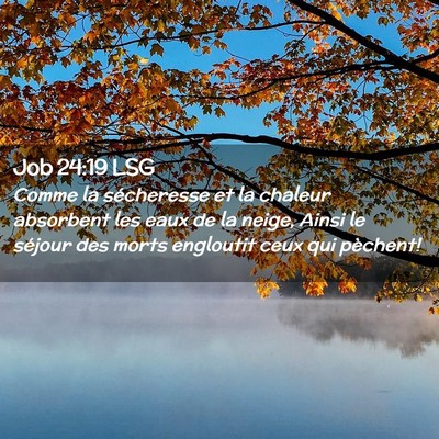 Picture 02 - Job 24:19 LSG - Comme la sécheresse et la chaleur absorbent les - Bible Verse Picture