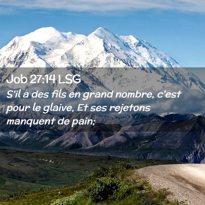 Picture 02 - Job 27:14 LSG - S'il a des fils en grand nombre, c'est pour le - Bible Verse Picture