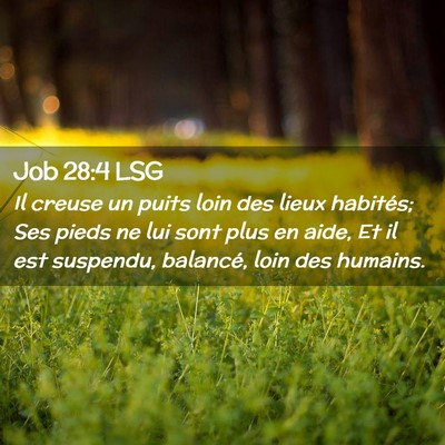 Picture 02 - Job 28:4 LSG - Il creuse un puits loin des lieux habités; Ses - Bible Verse Picture