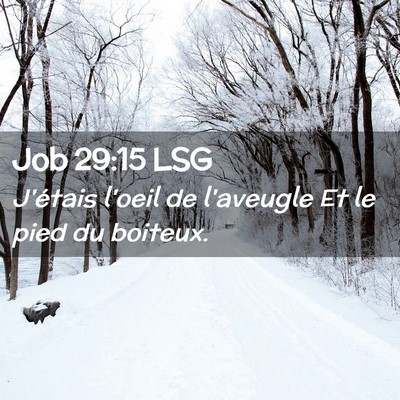 Picture 02 - Job 29:15 LSG - J'étais l'oeil de l'aveugle Et le pied du - Bible Verse Picture