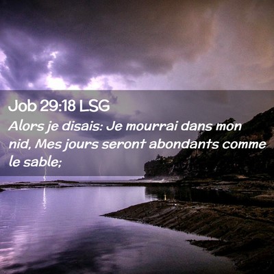 Picture 02 - Job 29:18 LSG - Alors je disais: Je mourrai dans mon nid, Mes - Bible Verse Picture