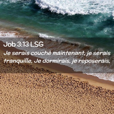 Picture 02 - Job 3:13 LSG - Je serais couché maintenant, je serais - Bible Verse Picture