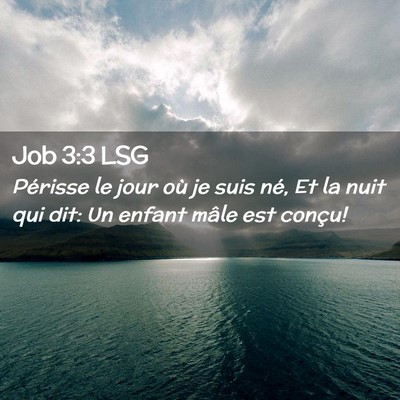 Picture 02 - Job 3:3 LSG - Périsse le jour où je suis né, Et la nuit qui - Bible Verse Picture