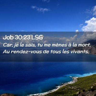 Picture 02 - Job 30:23 LSG - Car, je le sais, tu me mènes à la mort, Au - Bible Verse Picture