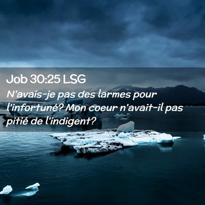 Picture 02 - Job 30:25 LSG - N'avais-je pas des larmes pour l'infortuné? Mon - Bible Verse Picture