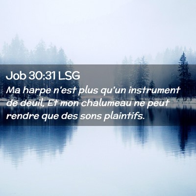 Picture 02 - Job 30:31 LSG - Ma harpe n'est plus qu'un instrument de deuil, Et - Bible Verse Picture