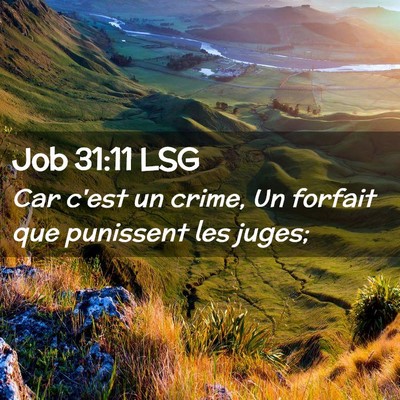 Picture 02 - Job 31:11 LSG - Car c'est un crime, Un forfait que punissent les - Bible Verse Picture