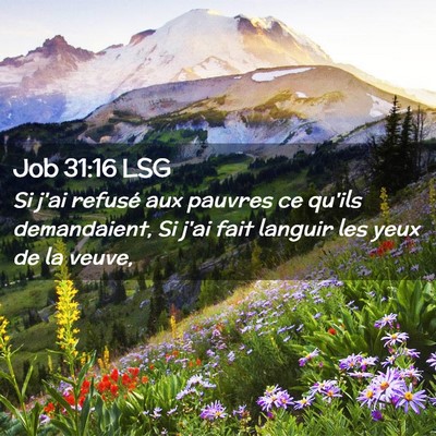 Picture 02 - Job 31:16 LSG - Si j'ai refusé aux pauvres ce qu'ils - Bible Verse Picture