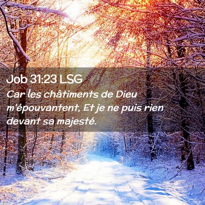 Picture 02 - Job 31:23 LSG - Car les châtiments de Dieu m'épouvantent, Et je - Bible Verse Picture