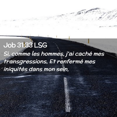 Picture 02 - Job 31:33 LSG - Si, comme les hommes, j'ai caché mes - Bible Verse Picture