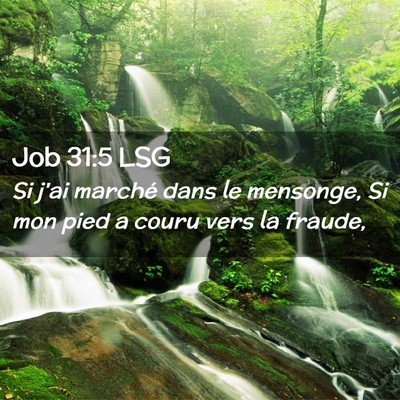 Picture 02 - Job 31:5 LSG - Si j'ai marché dans le mensonge, Si mon pied a - Bible Verse Picture